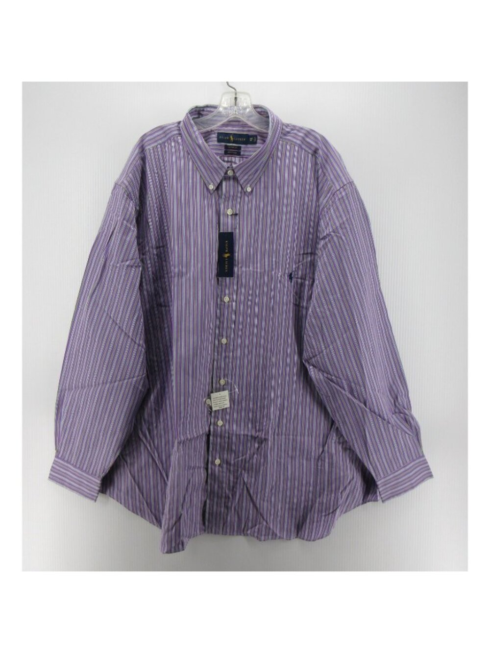 Ralph Lauren Shirt 3XB Button Down Striped 120s Poplin Classic Fit